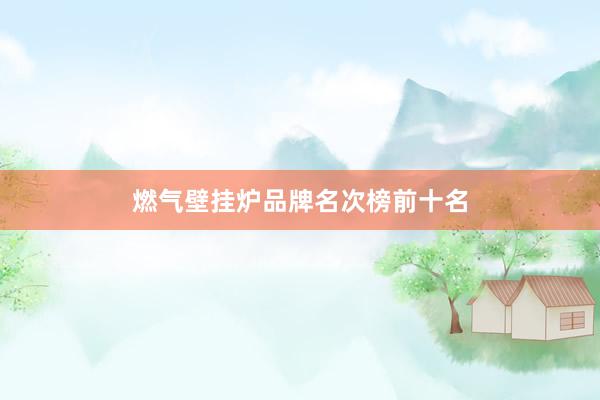 燃气壁挂炉品牌名次榜前十名